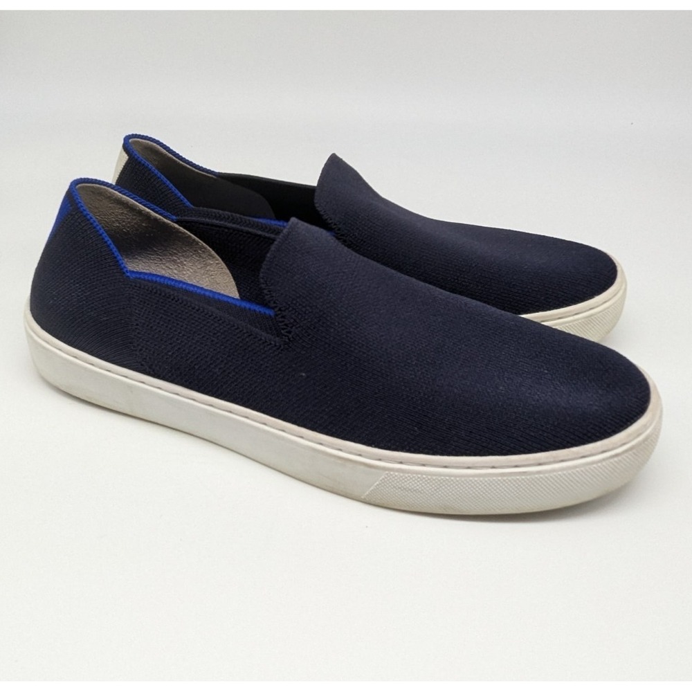 Rothys The Original Sneakers Womens Sz 8 Navy‎ Blue Knit Slip On Shoes Loafers